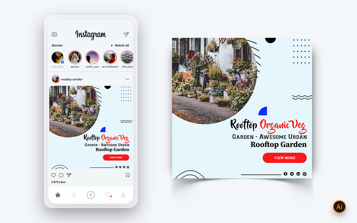 Gardening Social Media Instagram Post Design Template-04