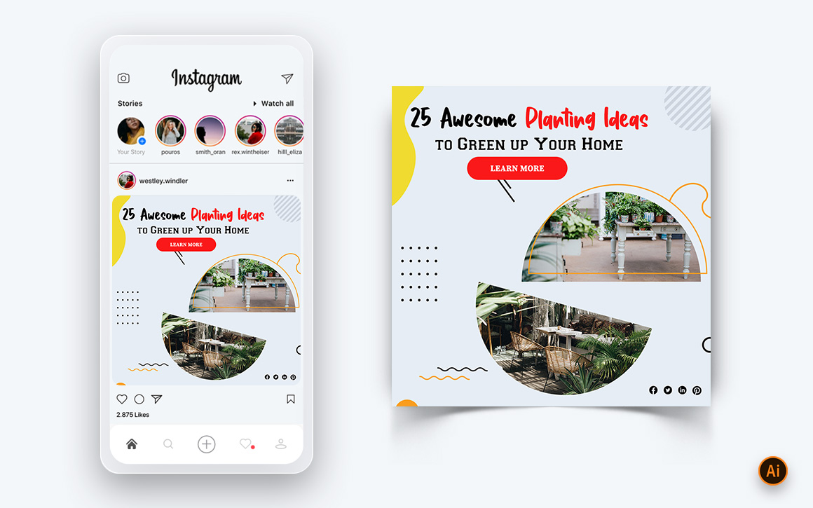 Gardening Social Media Instagram Post Design Template-06