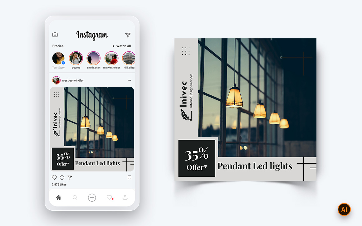 Interior Design and Furniture Social Media Instagram Post Design Template-08