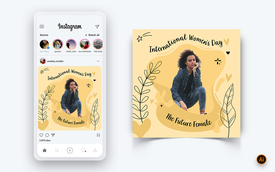 International Womens Day Social Media Instagram Post Design Template-04