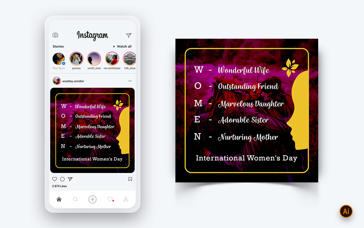 International Womens Day Social Media Instagram Post Design Template-14