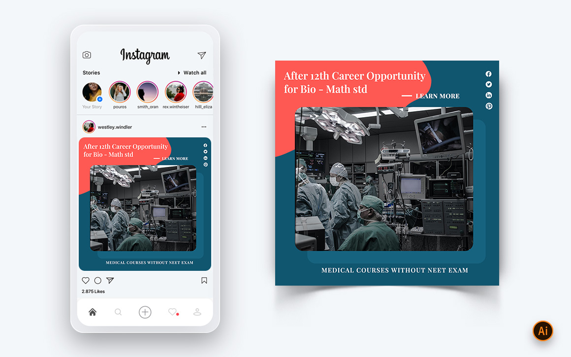 Medical and Hospital Social Media Instagram Post Design Template-02