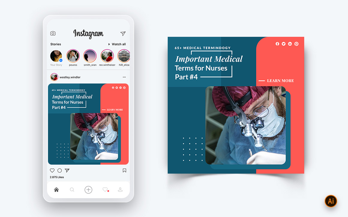 Medical and Hospital Social Media Instagram Post Design Template-05