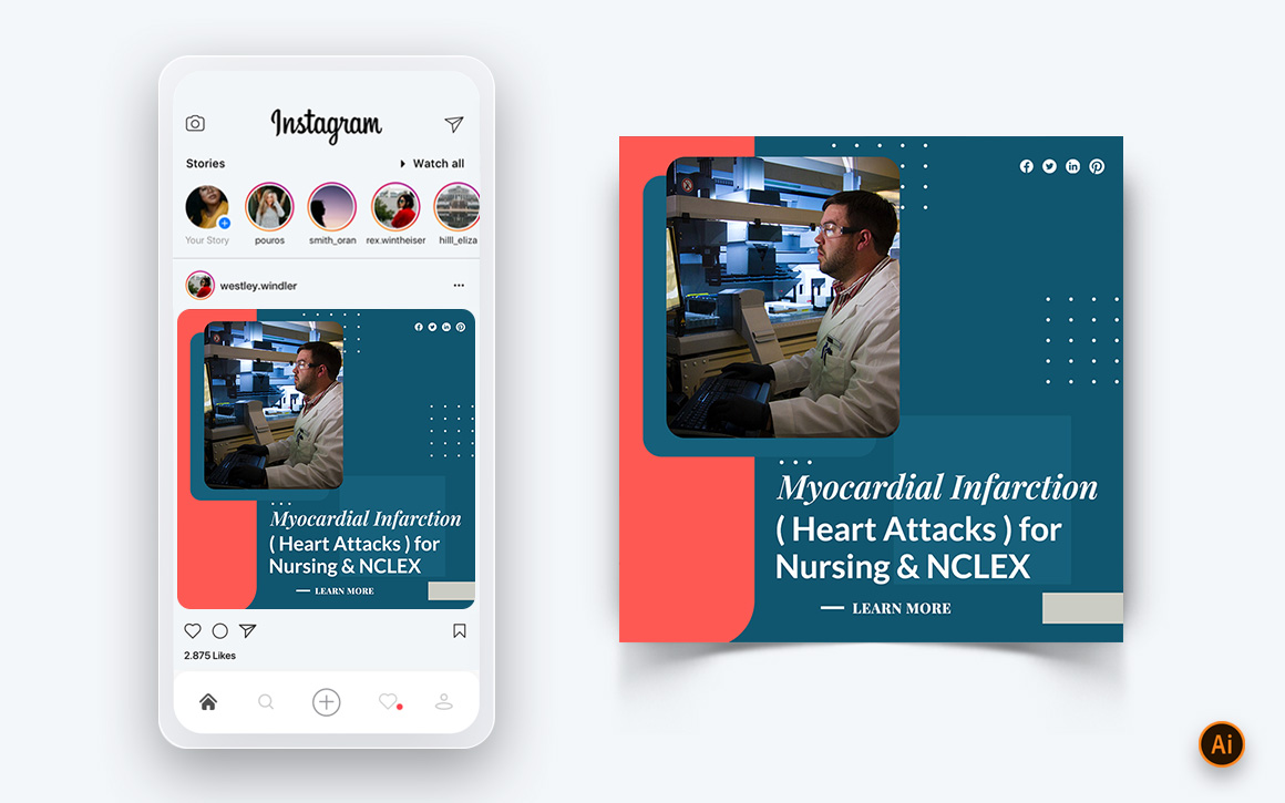 Medical and Hospital Social Media Instagram Post Design Template-08