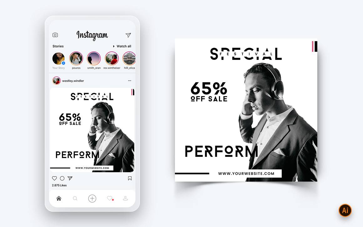 Music Night Party Social Media Instagram Post Design Template-04