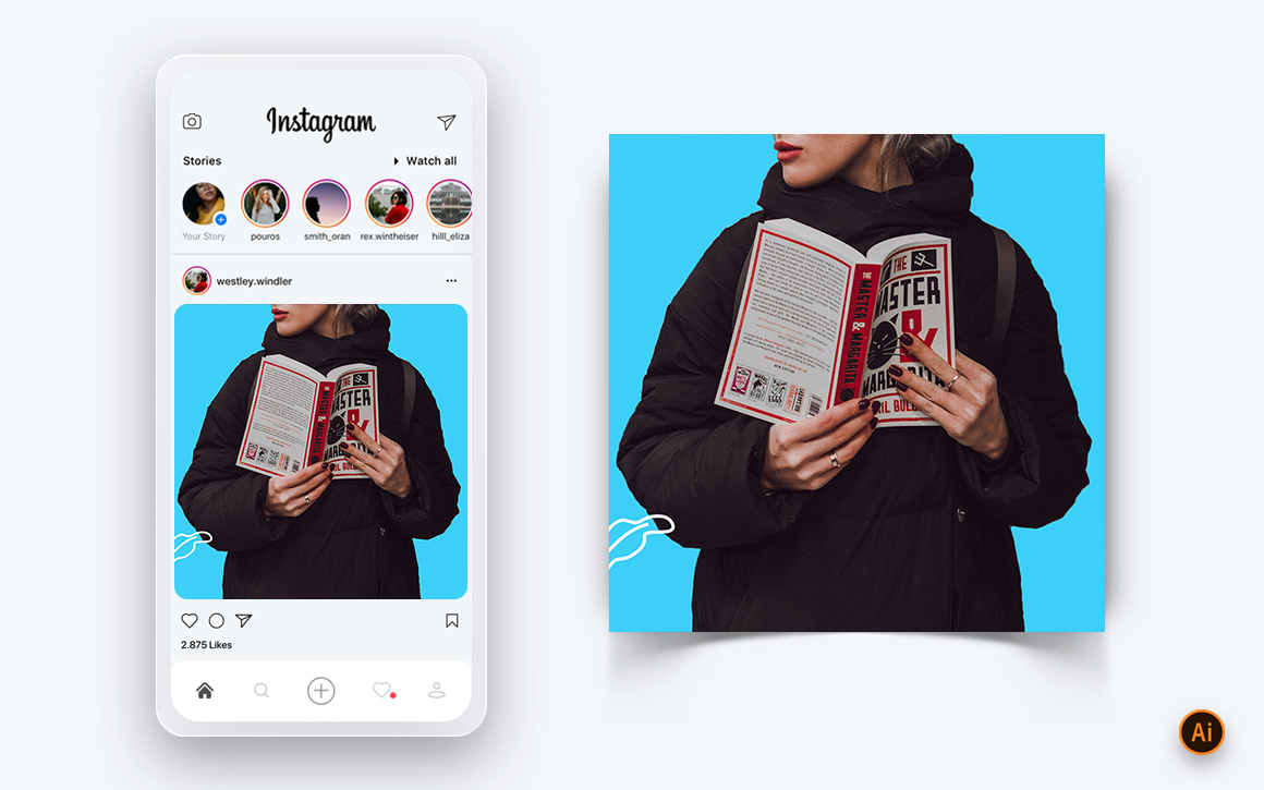 National Librarian Day Social Media Instagram Post Design Template-17