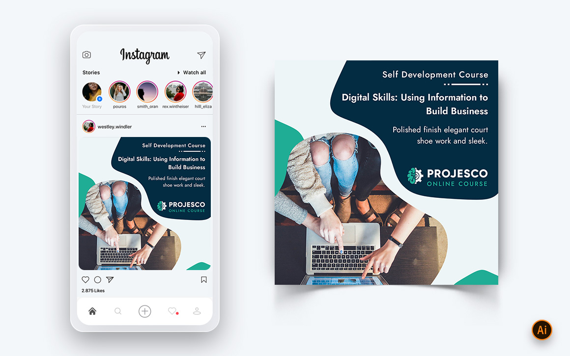 Online Course Elearning Social Media Instagram Post Design Template-02