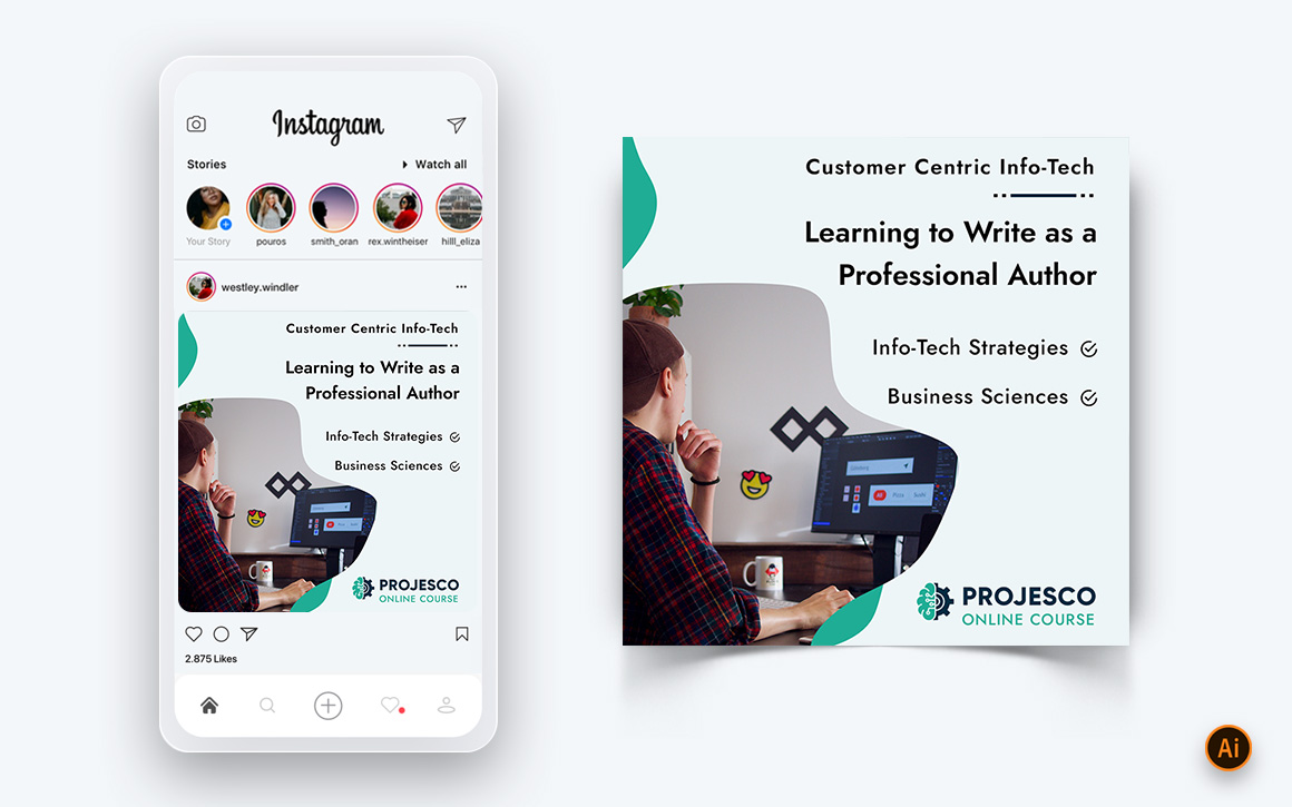 Online Course Elearning Social Media Instagram Post Design Template-10