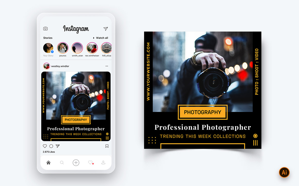 Photography Services Social Media Instagram Post Design Template-07