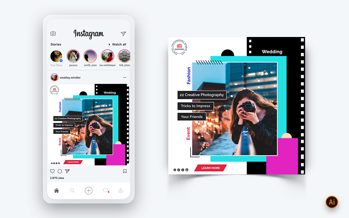 Photography Services Social Media Instagram Post Design Template-18