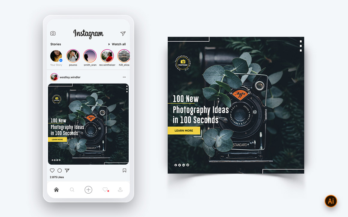 Photography Services Social Media Instagram Post Design Template-19