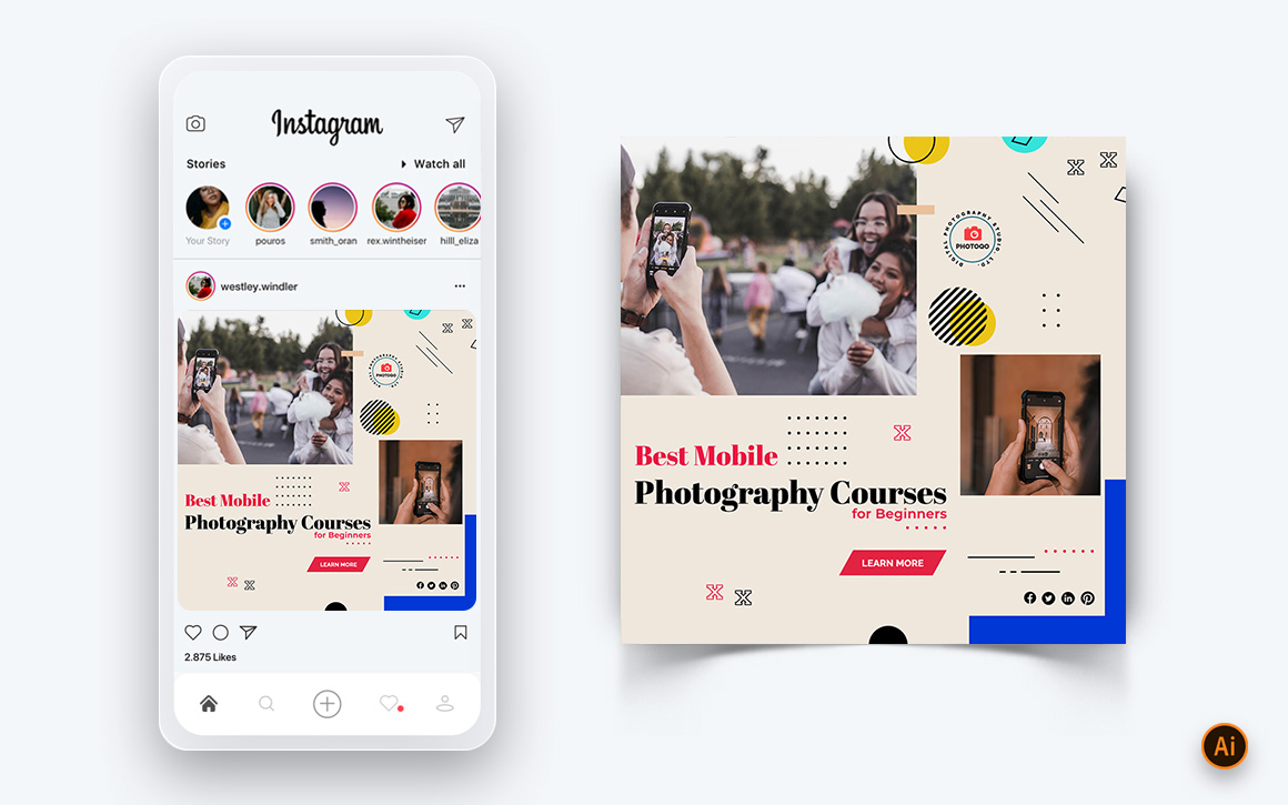 Photography Services Social Media Instagram Post Design Template-24