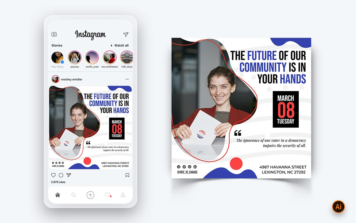 Political Campaign Social Media Instagram Post Design Template-15