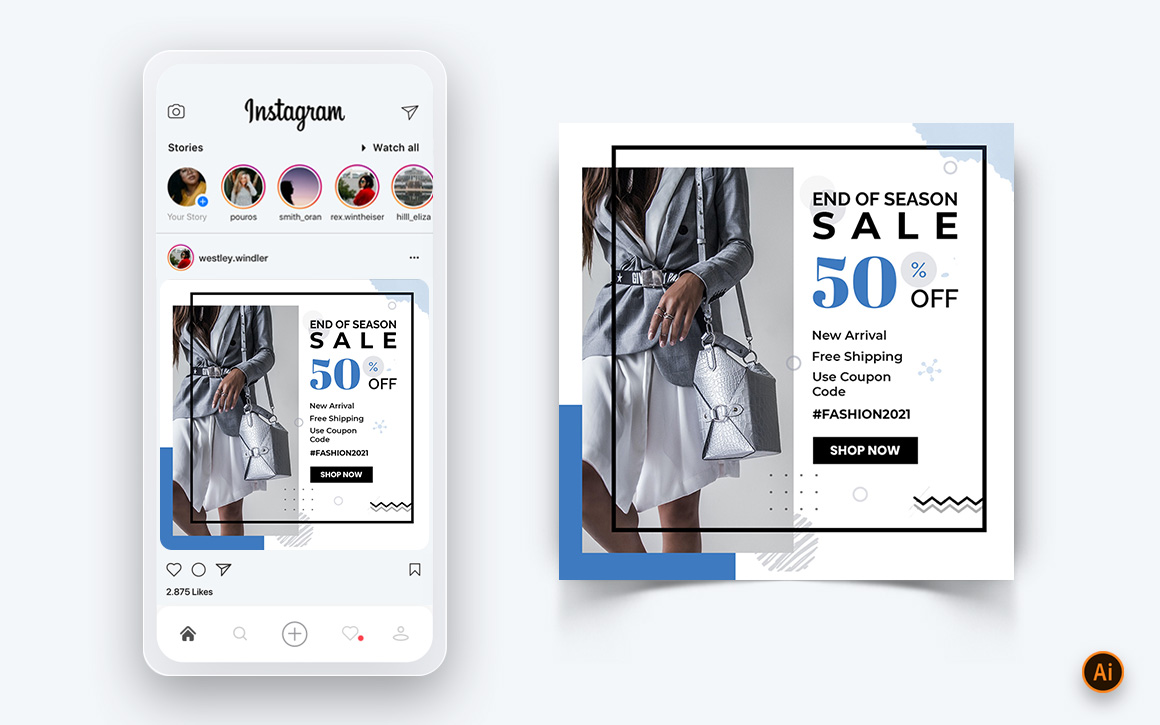 Fashion Sale Offer Social Media Instagram Post Design Template-01