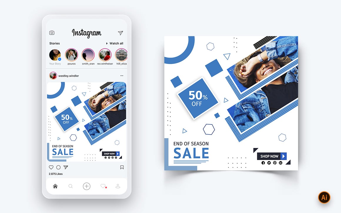 Fashion Sale Offer Social Media Instagram Post Design Template-02