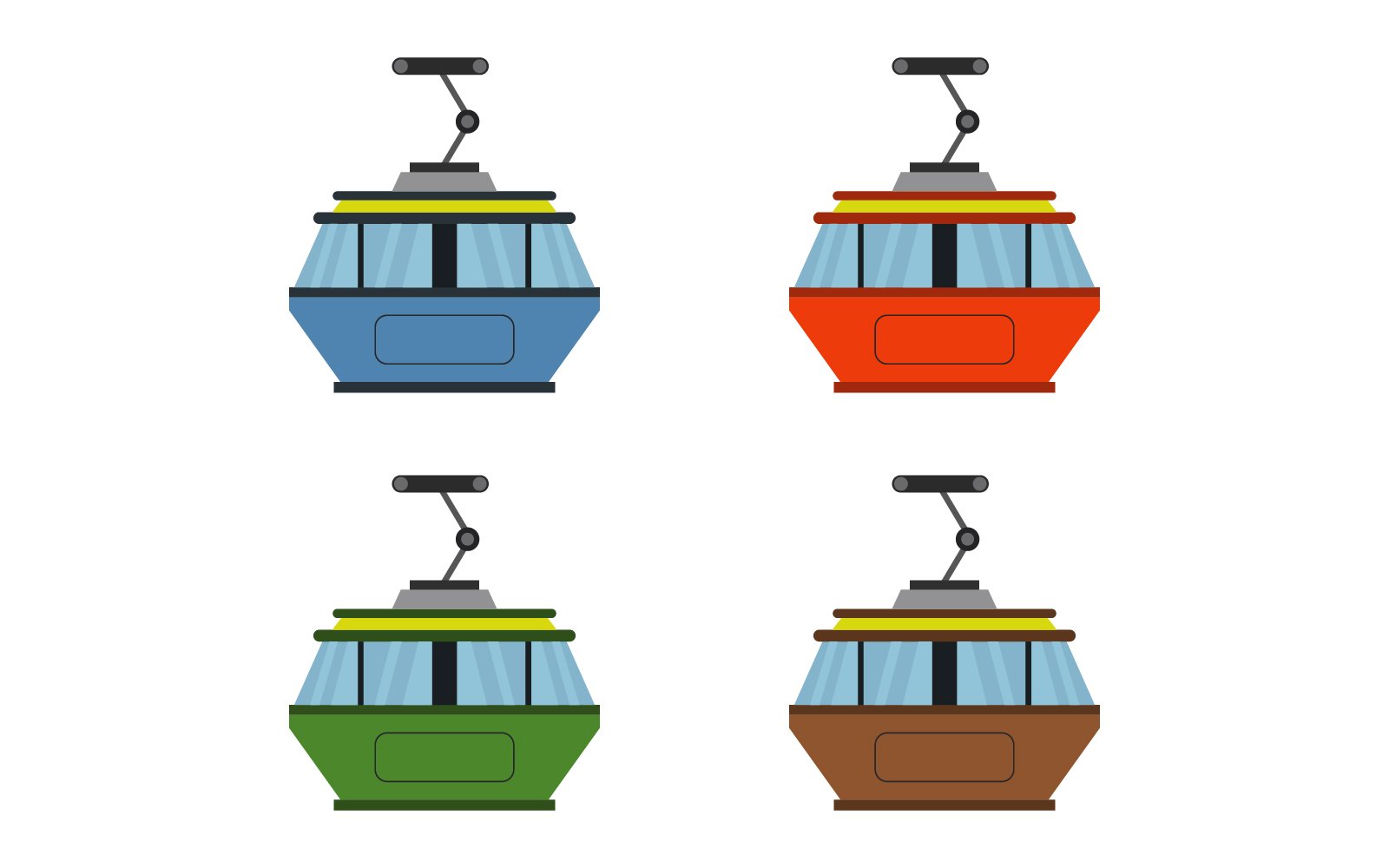 Cable car illustrated in vector