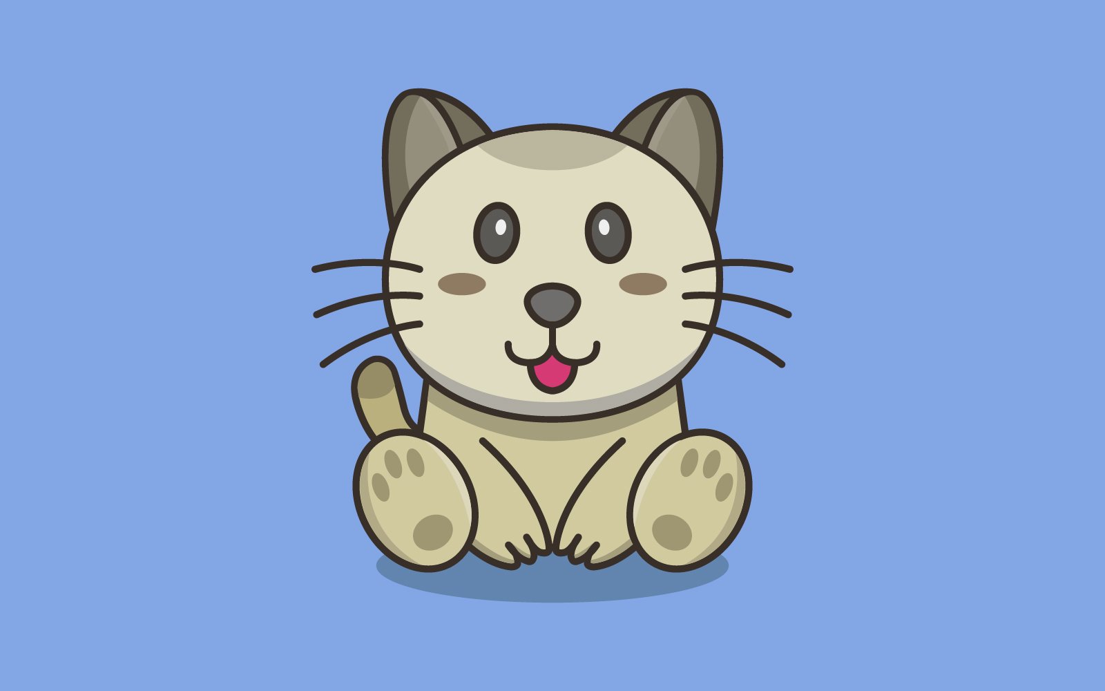 Cat illustrated in vector