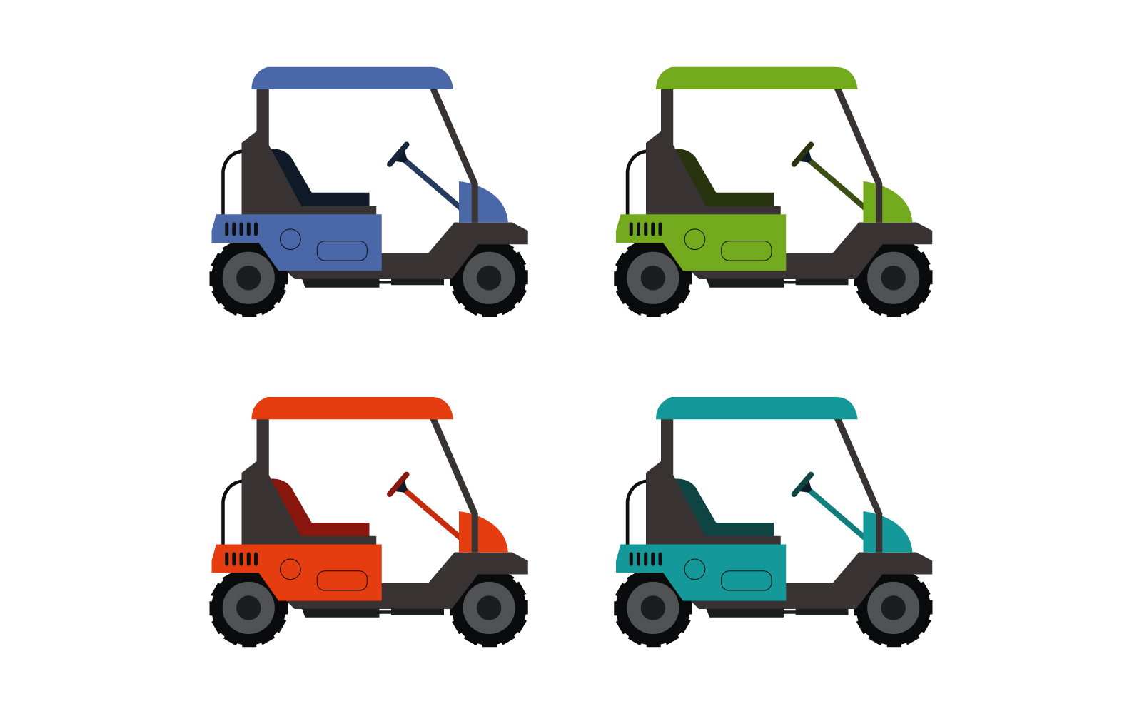 Golf car illustrated in vector on background