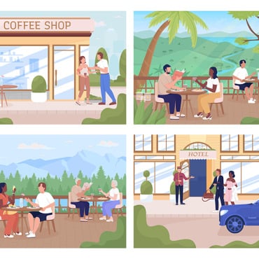 Coffee Shop Illustrations Templates 263681