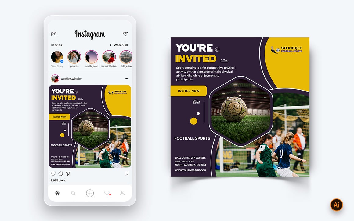 Sport Tournaments Social Media Instagram Post Design Template-02