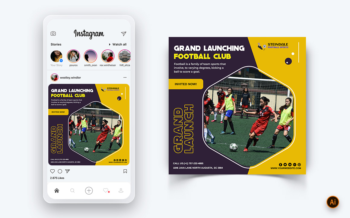 Sport Tournaments Social Media Instagram Post Design Template-03