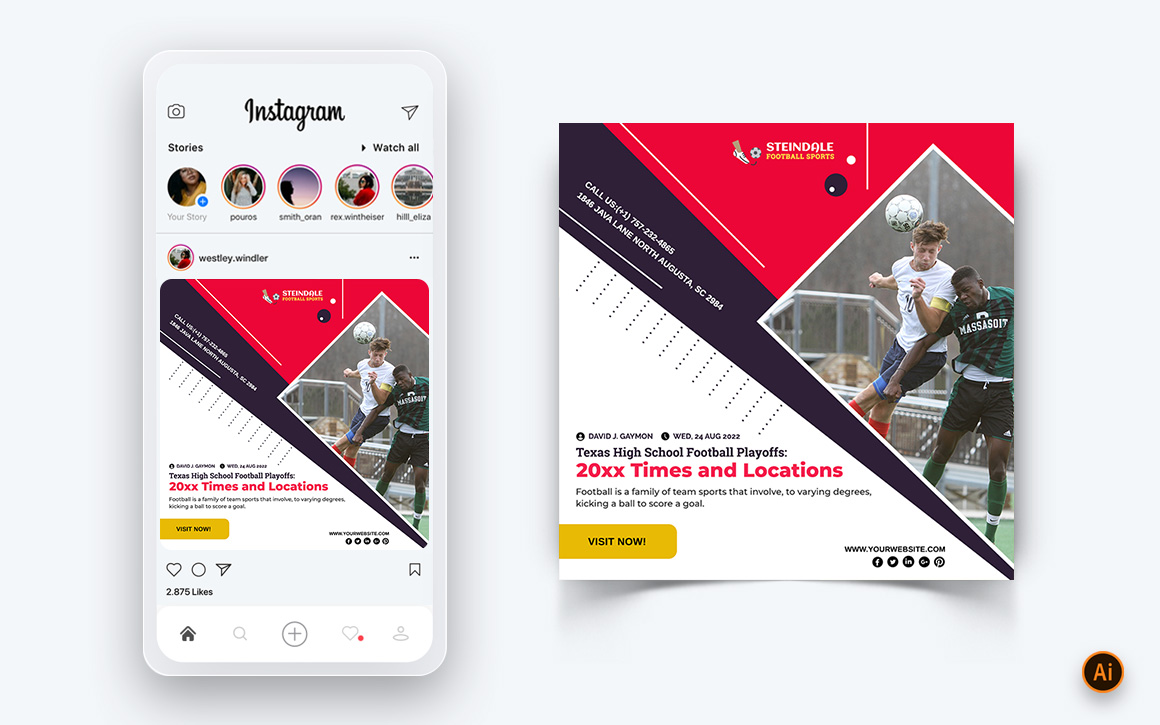 Sport Tournaments Social Media Instagram Post Design Template-04