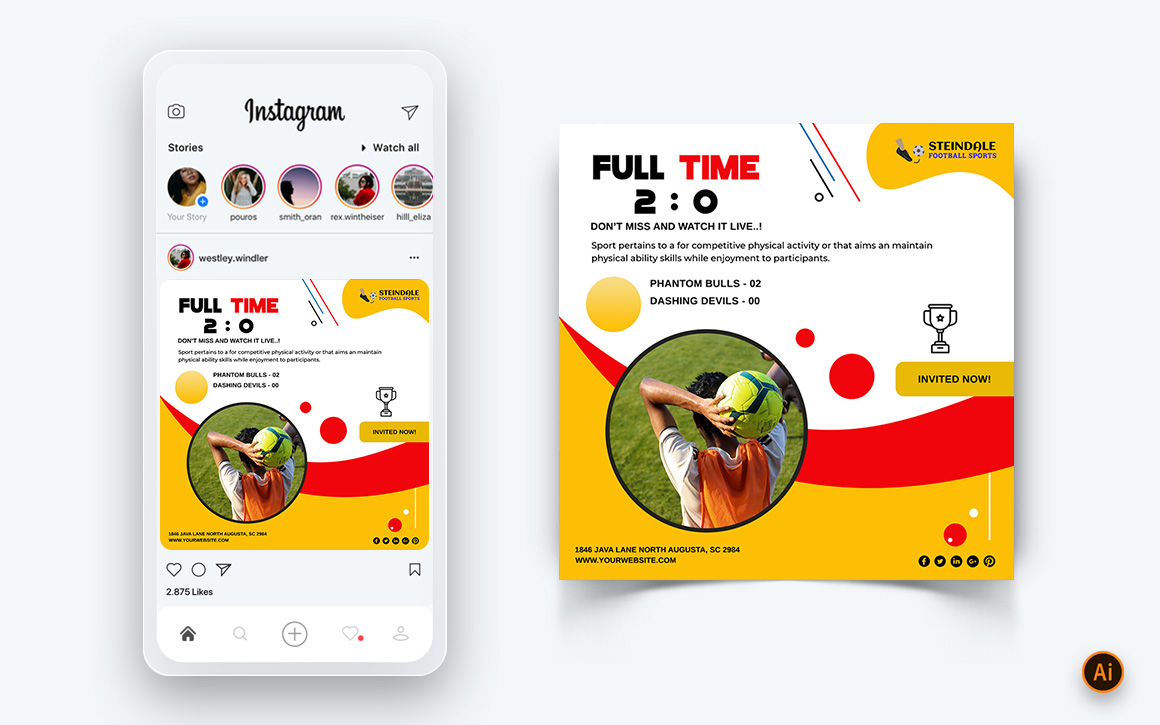 Sport Tournaments Social Media Instagram Post Design Template-06