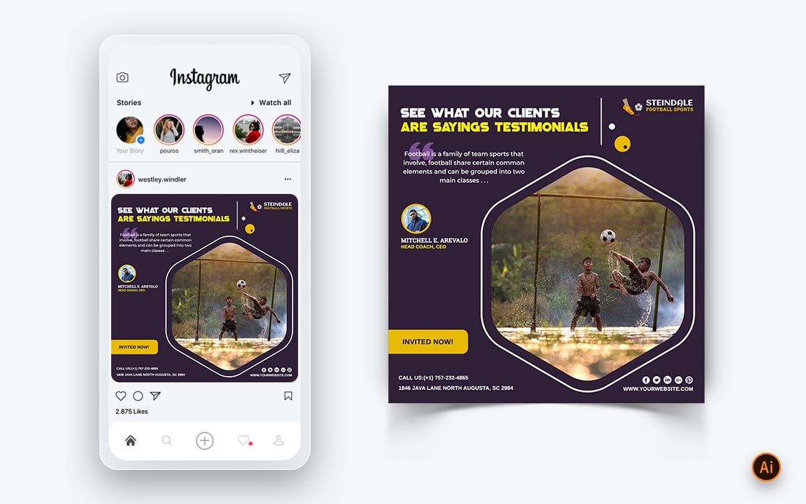 Sport Tournaments Social Media Instagram Post Design Template-10