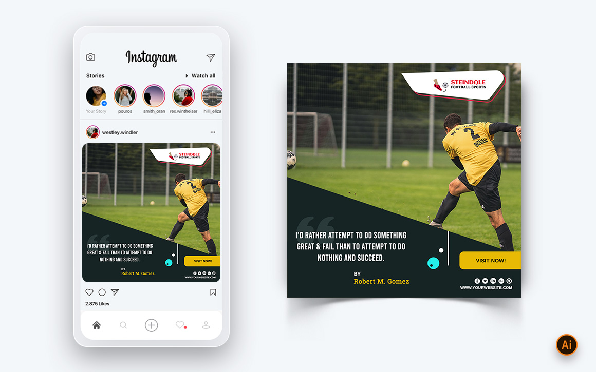Sport Tournaments Social Media Instagram Post Design Template-16