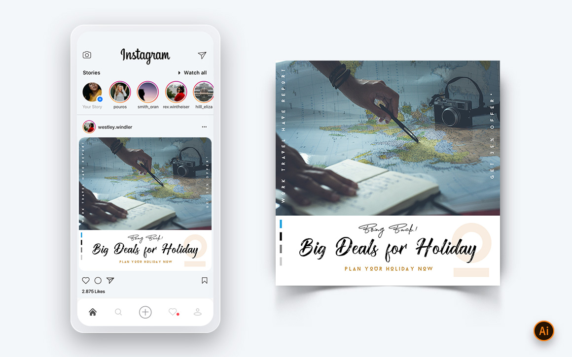 Travel Explorer and Tour Social Media Instagram Post Design Template-10