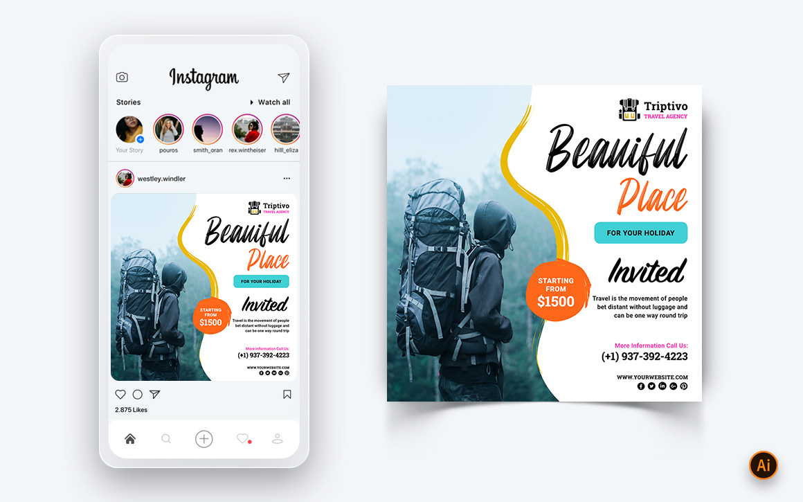 Trip and Travel Social Media Instagram Post Design Template-02