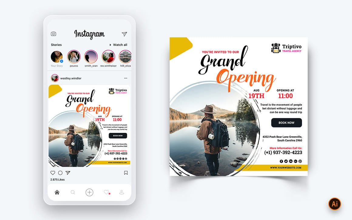 Trip and Travel Social Media Instagram Post Design Template-03