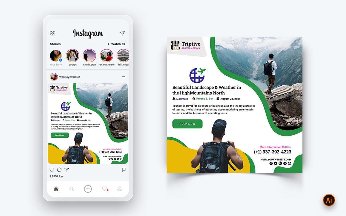 Trip and Travel Social Media Instagram Post Design Template-04