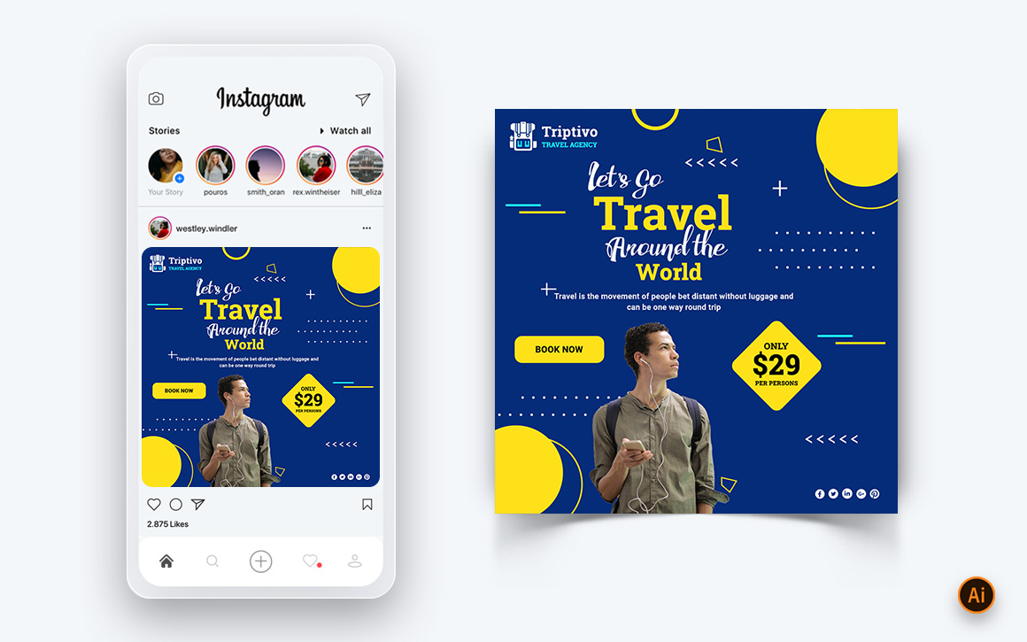 Trip and Travel Social Media Instagram Post Design Template-07