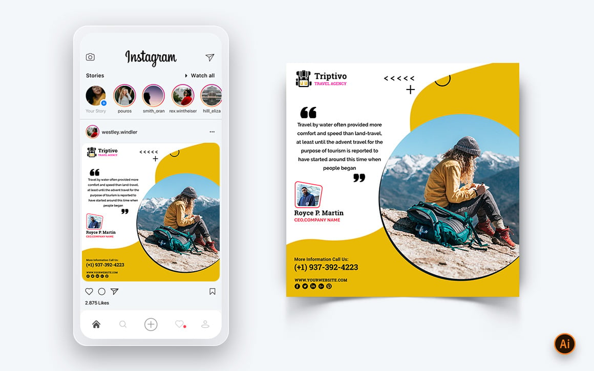 Trip and Travel Social Media Instagram Post Design Template-10