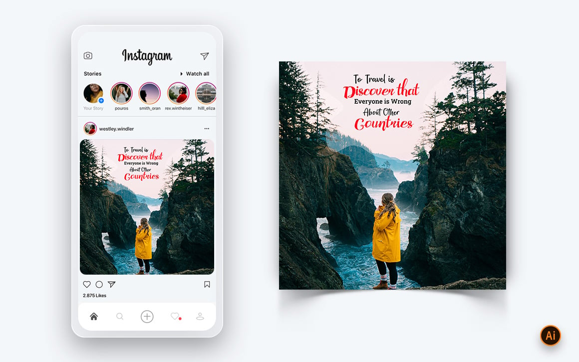 Trip and Travel Social Media Instagram Post Design Template-16