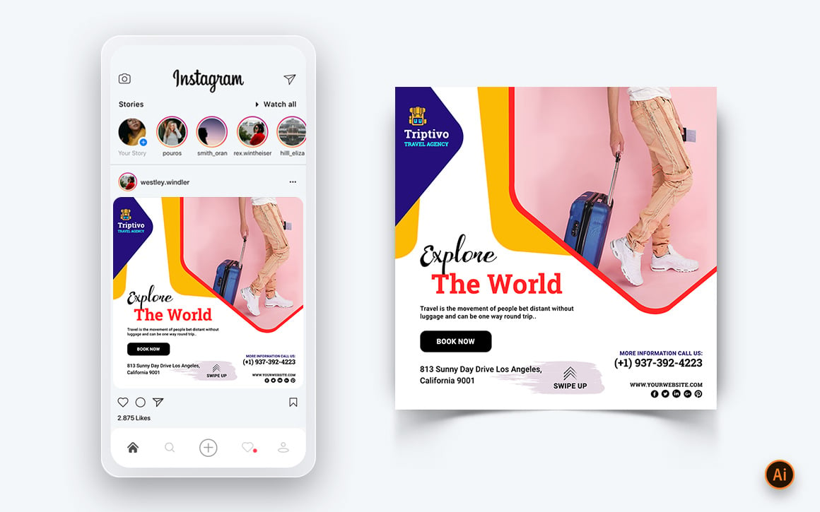 Trip and Travel Social Media Instagram Post Design Template-20