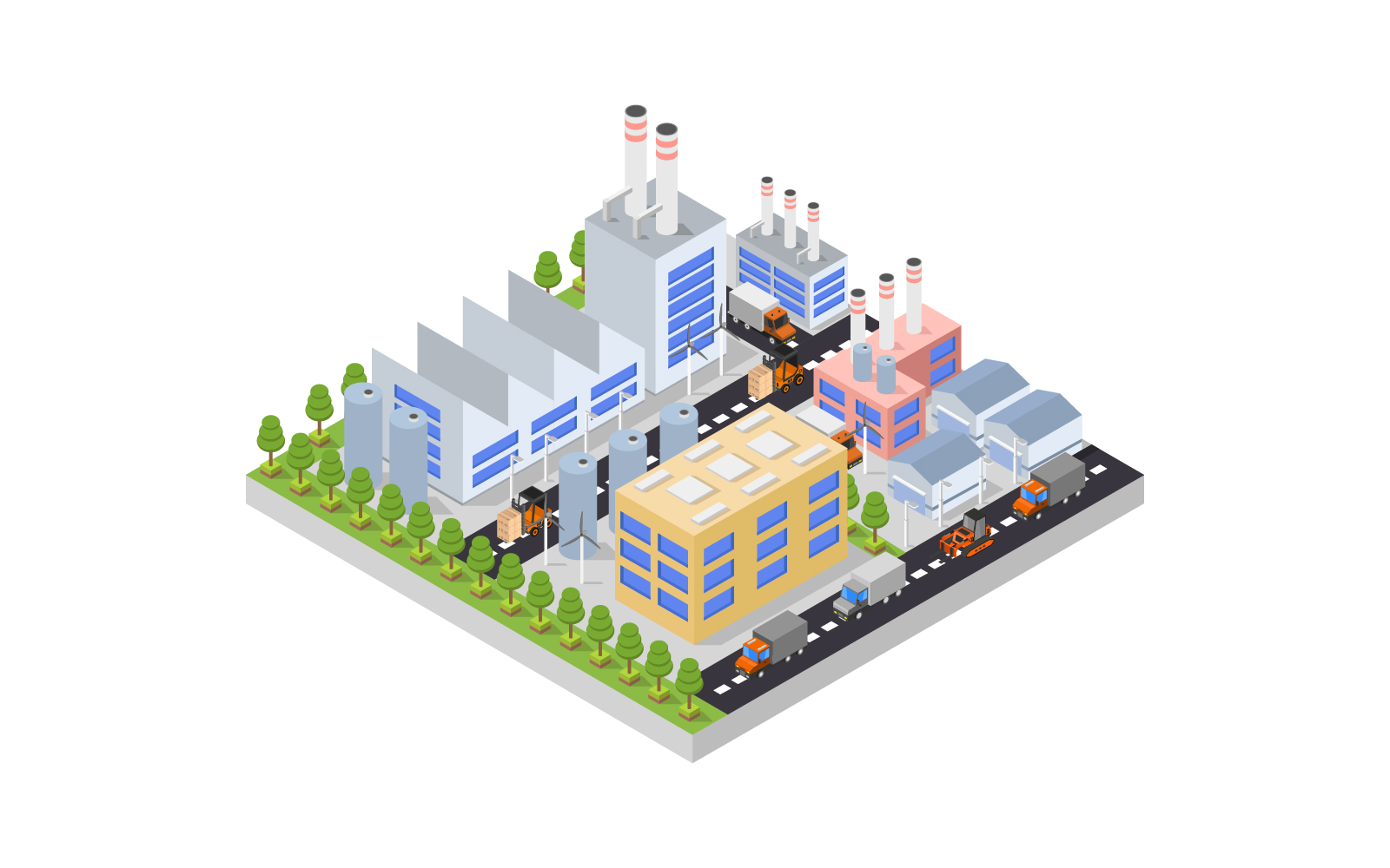 Isometric industry illustrated in vector