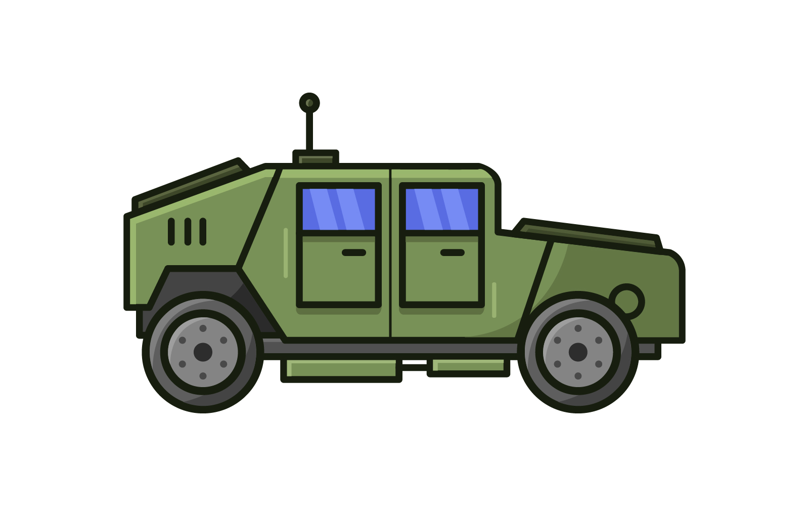 Jeep illustrated in vector on a white background