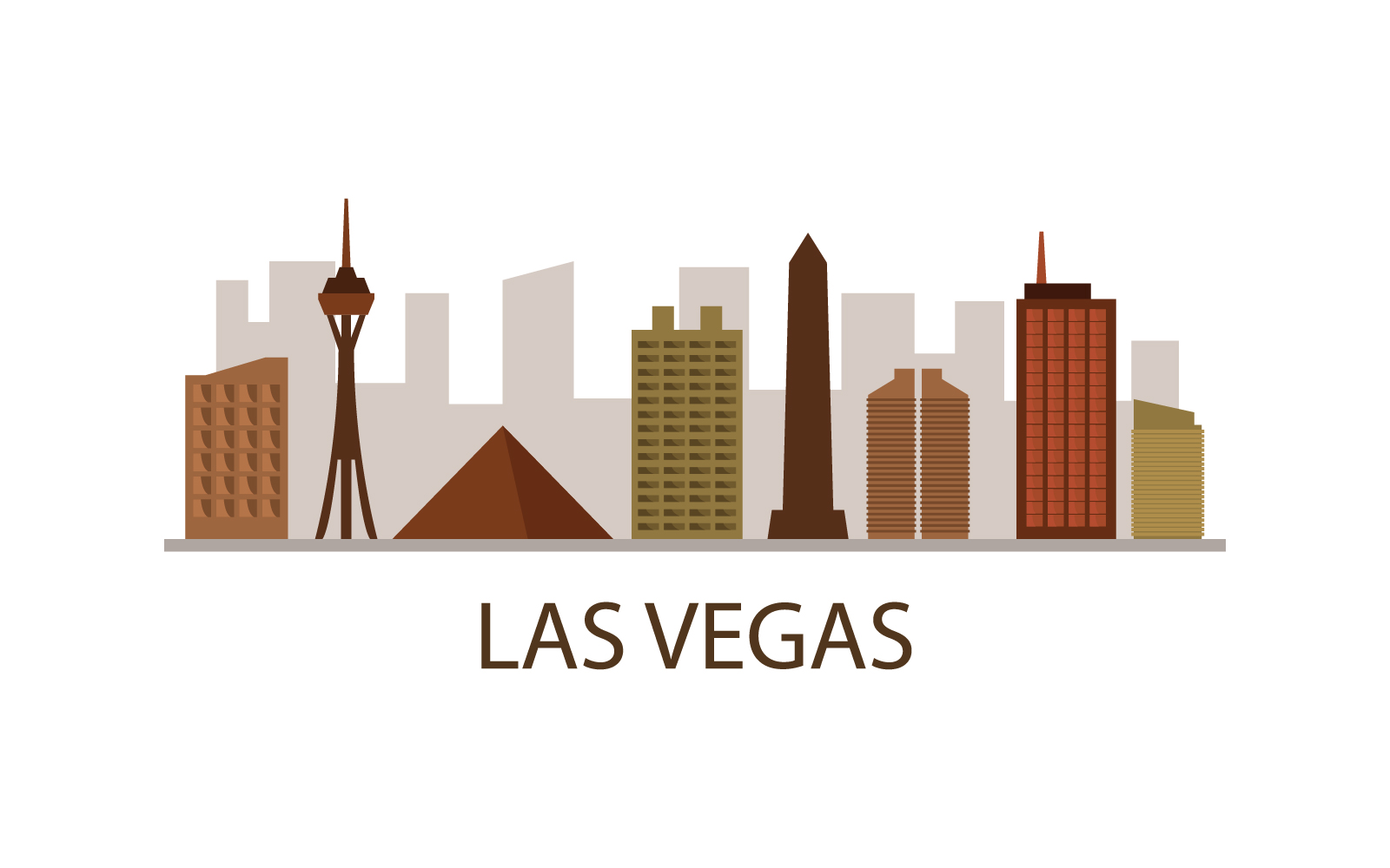 Las vegas skyline illustrated in vector on a  background