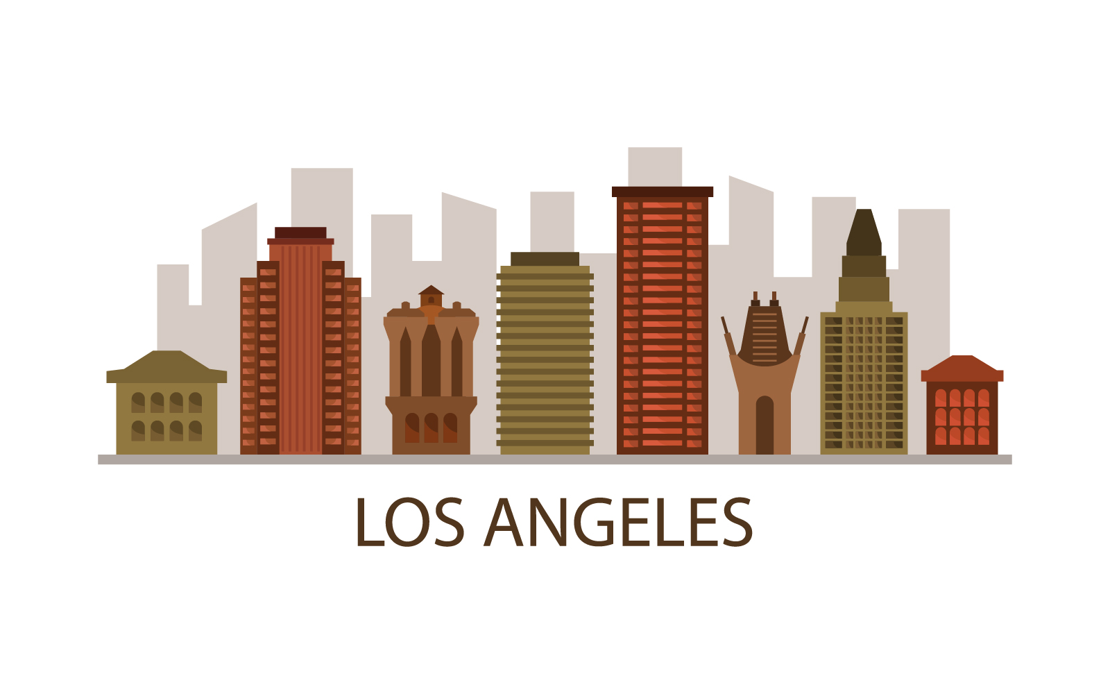 Los Angeles skyline illustrated in vector
