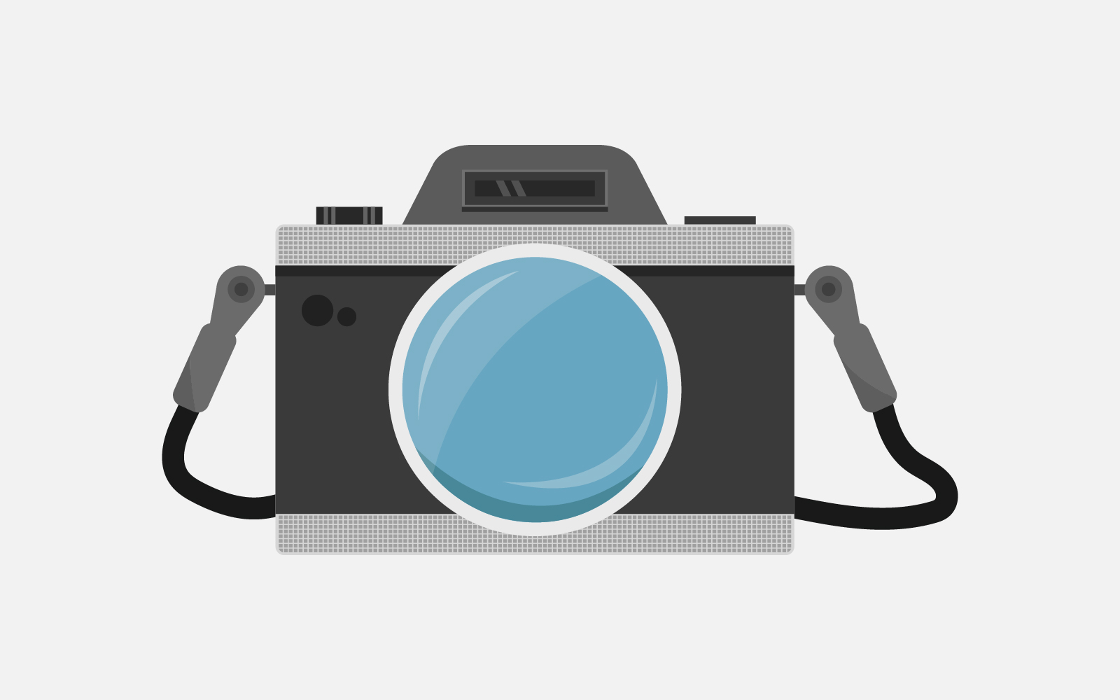 Photo camera illustrated in vector on a white background