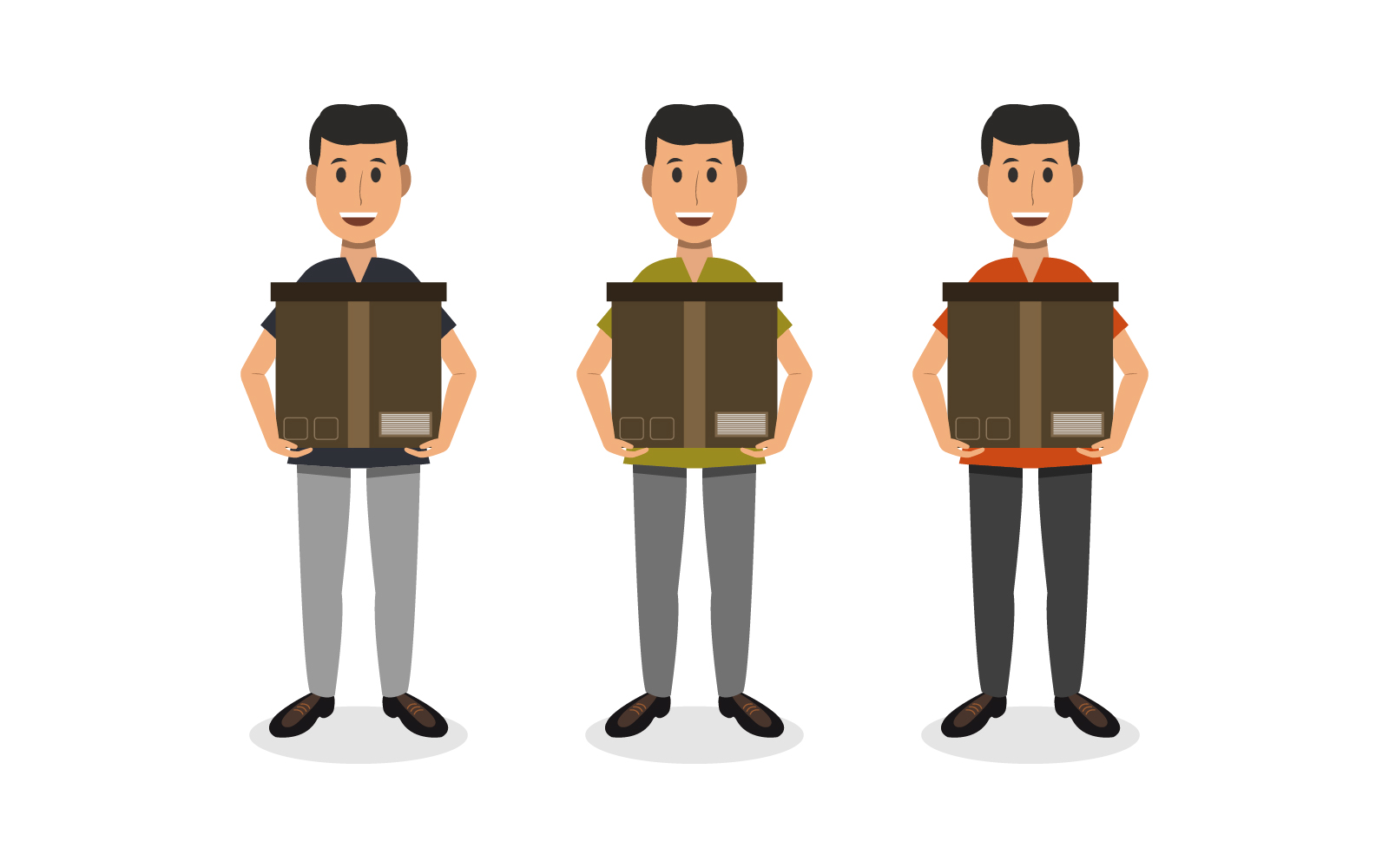 Man carry box illustrated in vector on a white