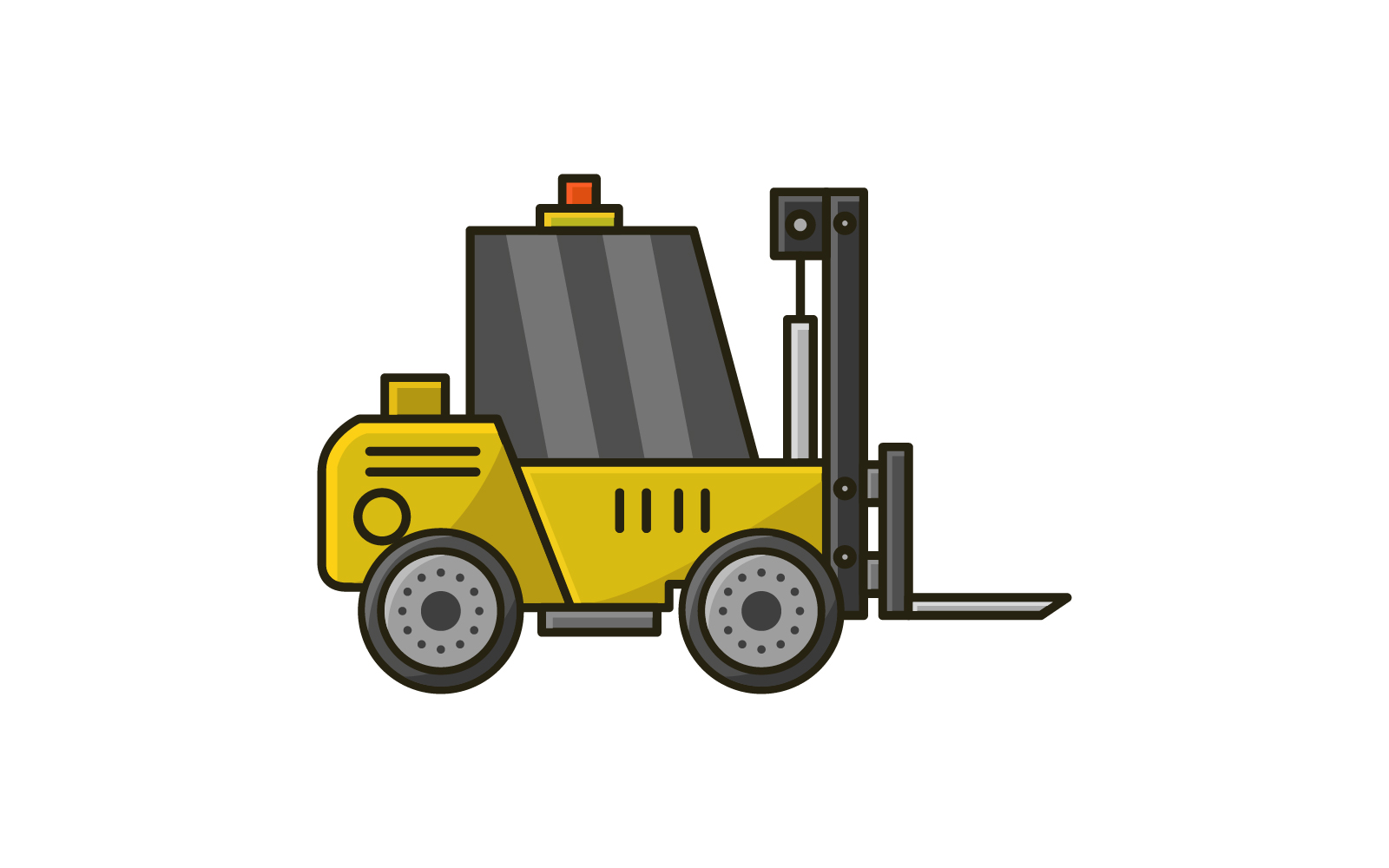 Forklift illustrated in vector on a white background