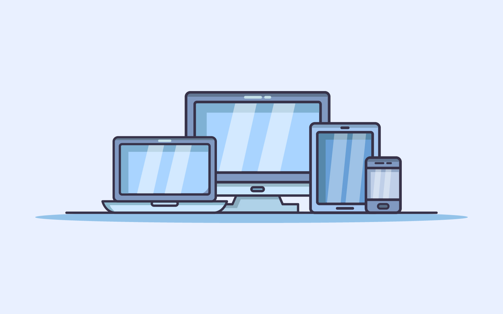 Modern devices illustrated in vector