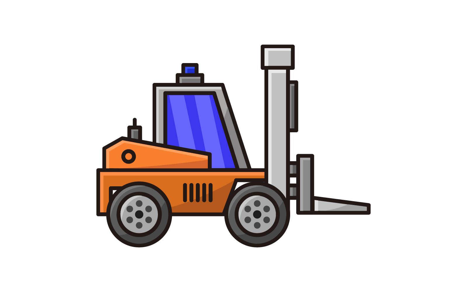 Forklift illustrated in vector on a white
