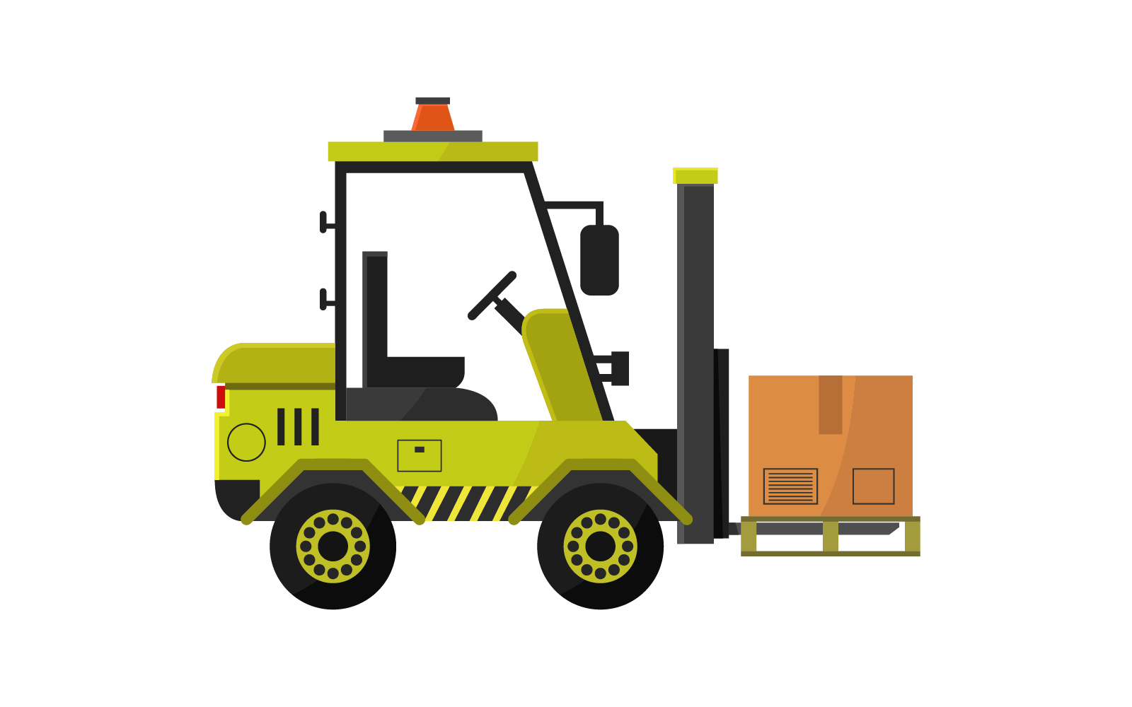 Forklift illustrated in vector on background
