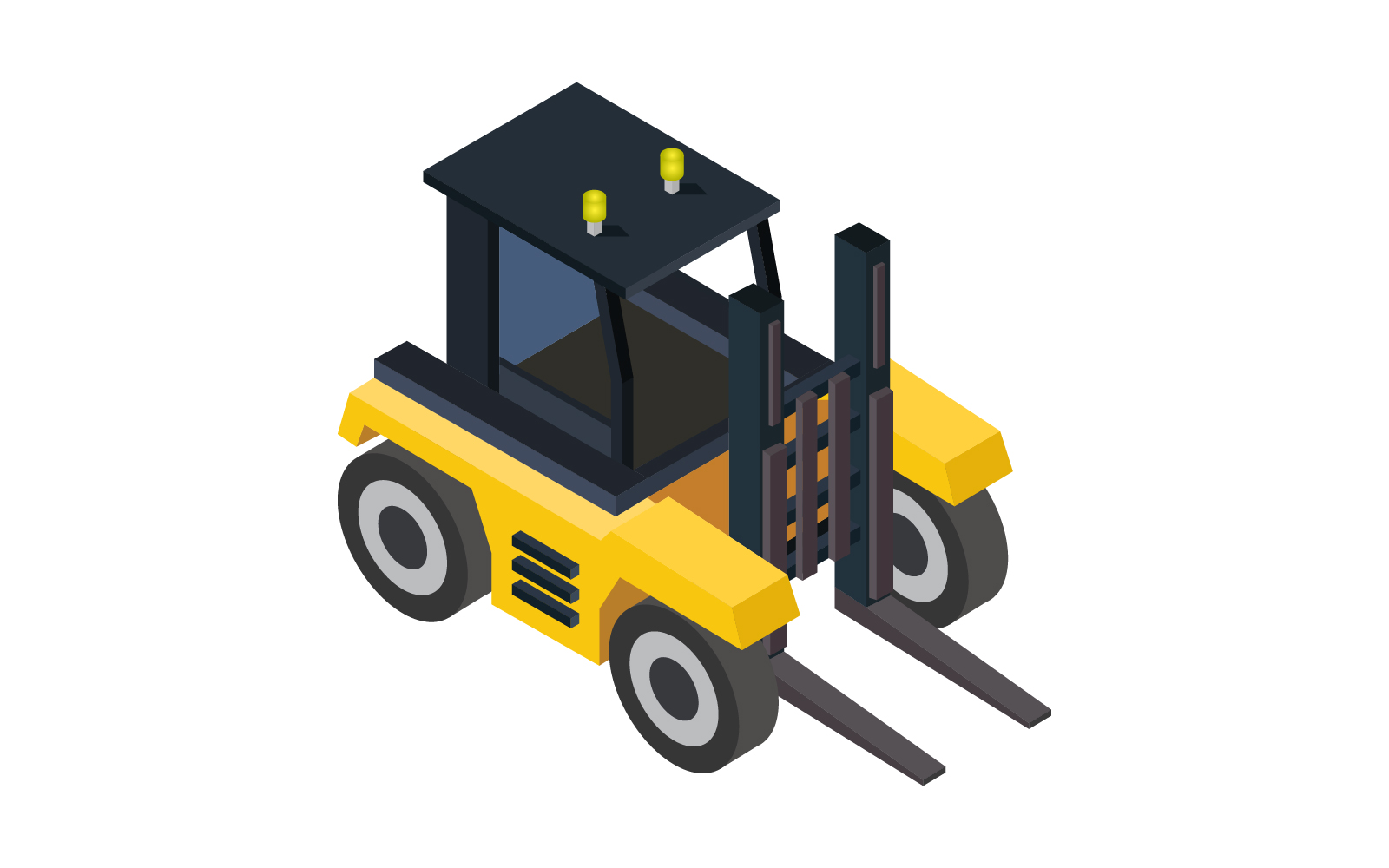 Forklift illustrated  on a white background