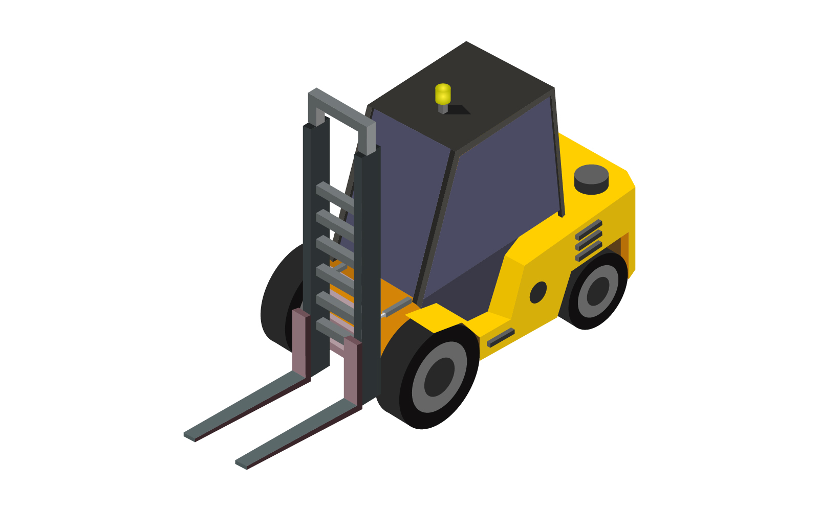 Forklift illustrated  on a white