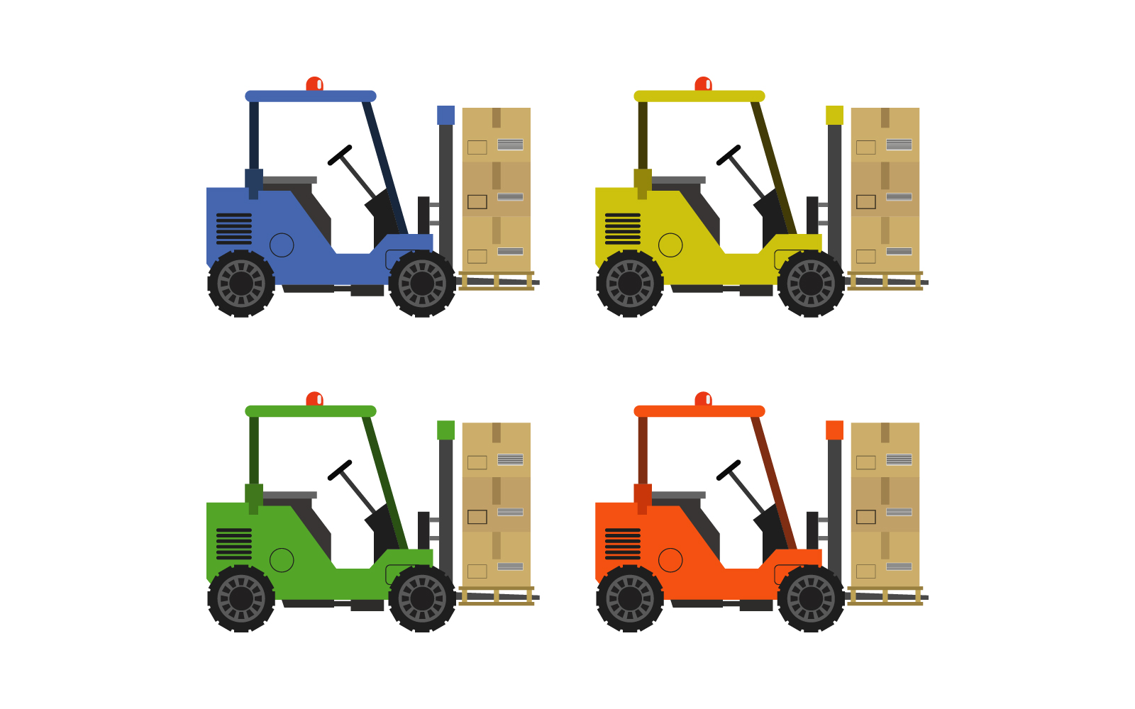 Forklift illustrated in vector and colored